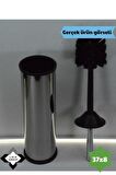 PASLANMAZ Krom Akıllı Klozet Fırçası & 5lt Pedallı Çöp Kovası Set