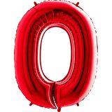 0 Rakam Kırmızı Folyo Balon 40 inç 100 cm