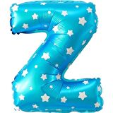 Z Harf Mavi Folyo Balon 16 inç 40 cm