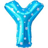Y Harf Mavi Folyo Balon 16 inç 40 cm