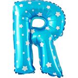 R Harf Mavi Folyo Balon 16 inç 40 cm