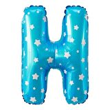 H Harf Mavi Folyo Balon 16 inç 40 cm