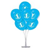 7 li Balon  Demeti 1 Yaş Mavi Balon