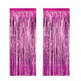 Metalize Fuşya Arka Fon Süs