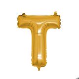 T Harf Altın Folyo Balon 34 inc 80 cm