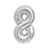 8 Rakam Gümüş Folyo Balon 40 inc 100 cm