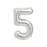 5 Rakam Gümüş Folyo Balon 32 inc 72 cm
