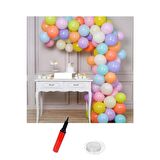 Doğum Günü Karışık Metalik Balon Zinciri 63 Parça