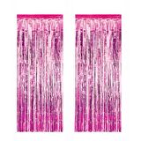 Metalize Pembe Arka Fon Süs 100*230 cm