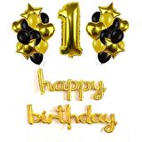 1 Yaş Gold Folyo Balon Seti