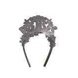 Prenses Gümüş Yazılı Metal Taç