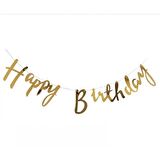 Happy Birthday Kaligrafi Banner Gold