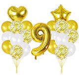 9 Yaş Gold Balon Seti