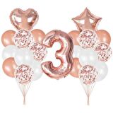 3 Yaş Rose Gold Balon Seti