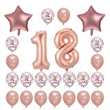 18 Yaş Rose Gold Balon Setleri