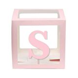Şeffaf Kutu Harf Pembe S