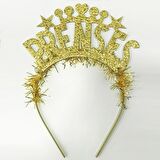 Prenses Gold Yazılı Metal Taç