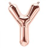 Y Harfi Rose Gold Folyo Balon 34 inç 80 cm