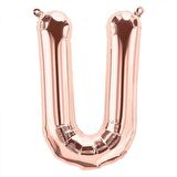 U Harfi Rose Gold Folyo Balon 34 inç 80 cm