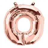 O Harfi Rose Gold Folyo Balon 34 inç 80 cm
