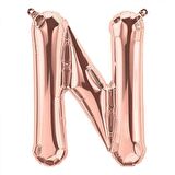 N Harf Rose Gold Folyo Balon 40 inc 100 cm