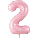 2 Rakam Açık Pembe Folyo Balon 80 cm