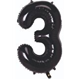 3 Rakam Siyah Folyo Balon 80 cm