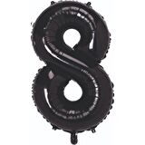 8 Rakam Siyah Folyo Balon 80 cm