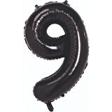 9 Rakam Siyah Folyo Balon 80 cm