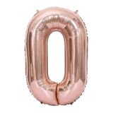 0 Rakam Rose Gold Folyo Balon 40 inç 100 cm