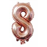8 Rakam Rose Gold Folyo Balon 40 inç 100 cm