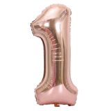 1 Rakam Rose Gold Folyo Balon 40 inç 100 cm