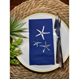 Gümüş Yaldızlı Lacivert Deniz Yıldızı Peçete