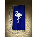 Gümüş Yaldızlı Lacivert Flamingo Peçete