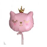Sevimli Kedi Folyo Balon Pembe 56x49 cm