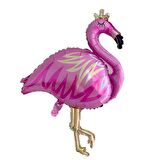 Flamingo Taçlı Temalı Folyo Balon Pembe 100 cm