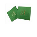 Gold Yaldızlı Yeşil Yılbaşı Cheers Kare Peçete