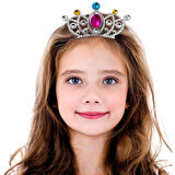 Gümüş Renk Taraklı Model Prenses Kraliçe Tacı 2 No 12x7 Cm 