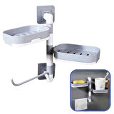 Çoklu Sabun Tutucu Fonksiyonel Banyo Sabunluk 