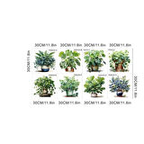 Saksılı Çiçek Tasarımlı 8li Sticker 