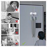 Bebek Çocuk Güvenliği Çekmece ve Dolap İçin Kendiliğinde Yapışkanlı Vidasız Kapak Kilidi 