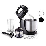Inox Taslı Mikser - Blender Seti 5 Kademe Hız+turbo Hamur Yoğurma+ Kase 300w600ml Hazne700ml Ölçü Kabı Smx-2731 