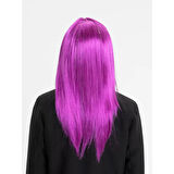 Fuşya Renk Düz Kesim Uzun Parti Peruğu Takma Saç 