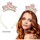 Birthday Princess Kristal Taç – Altın Kaplama 