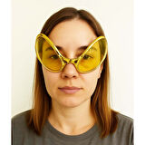 Retro Gözlük - 80 Li 90 Lı Yıllar Parti Gözlüğü Gold Renk 8x13 Cm 