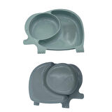 Bebek ve Çocuk için Sevimli Fil Model Desenli Yemek Bebek Mama Kabı Bölmeli Tabak 