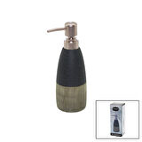 ANTRASİT GRİ - KREM MAT DESEN SERAMİK SIVI SABUNLUK 