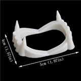 Beyaz Renk Çift Damak Takma Vampir Dişi 