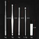 6 Parça Paslanmaz Çelik Kulak Balmumu Toplayıcı Çıkarıcı Temizleyici Bakımı Çubuk Seti 