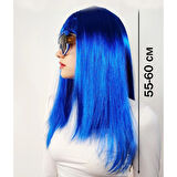Mavi Renk Uzun Parti Peruğu 